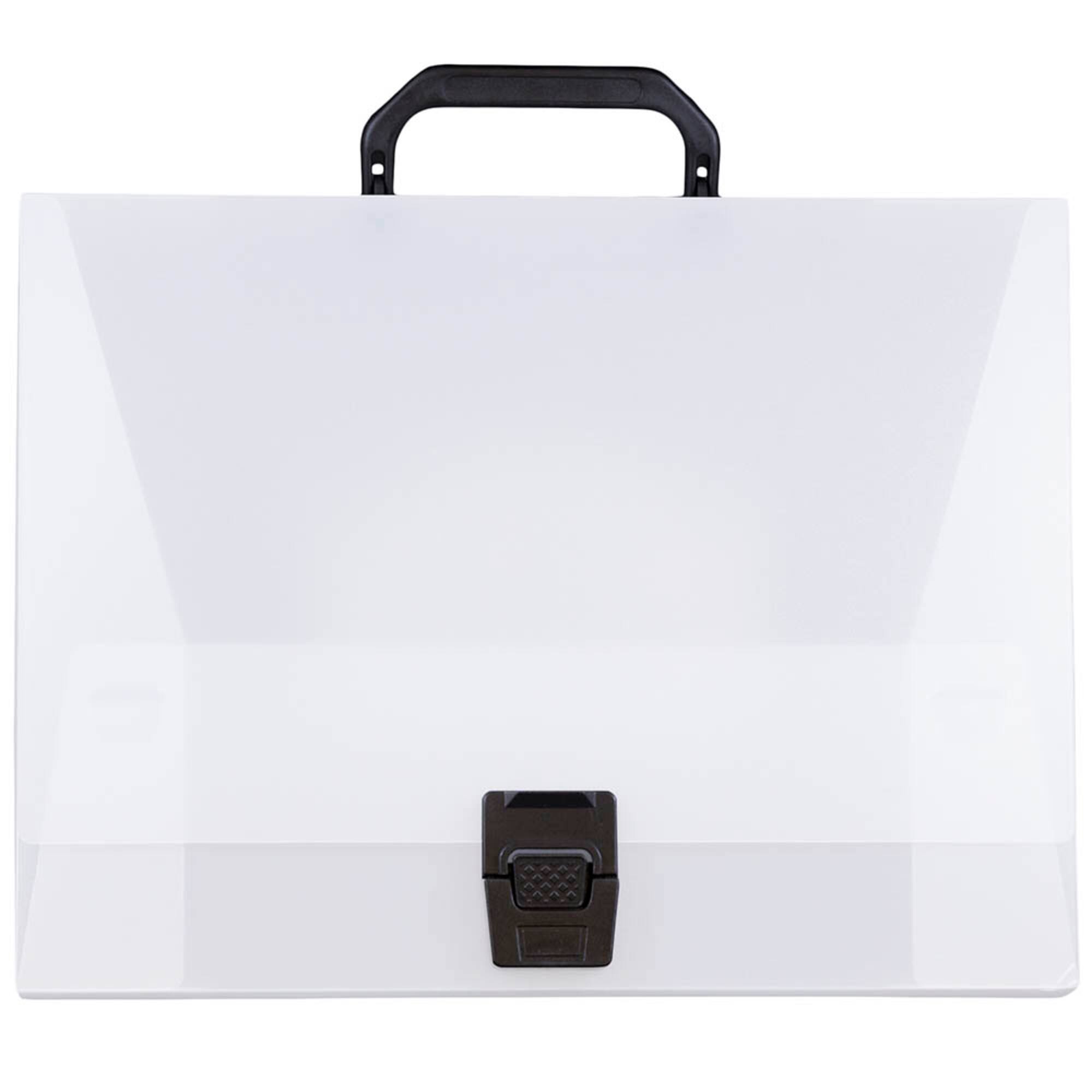 JAM Paper Clear 12.75" x 9.5" Plastic Portfolio Briefcase